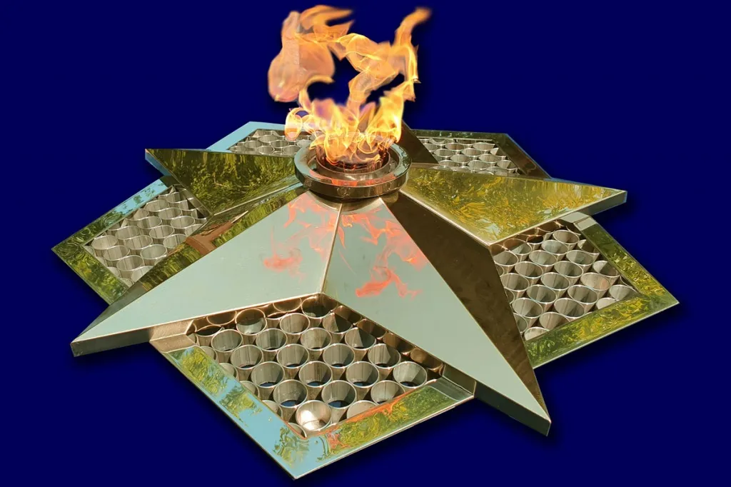 Вечный огонь в Сургуте красивое фото пламя газовой горелки для звезды вечного огня